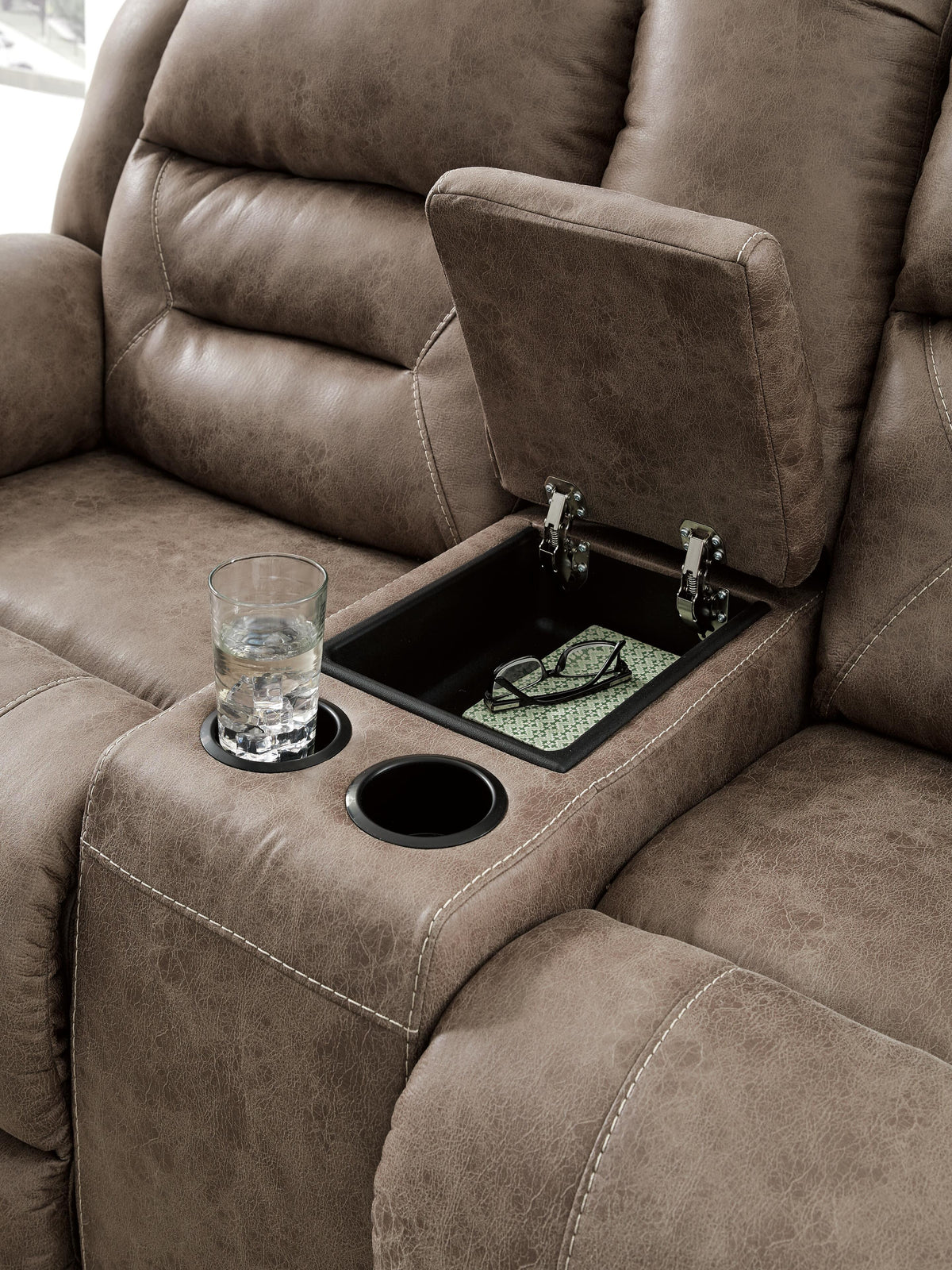 Stoneland Reclining Loveseat with Console - 3990596, 3990594 - product view or room setting; only loveseat included (supplier image 6)