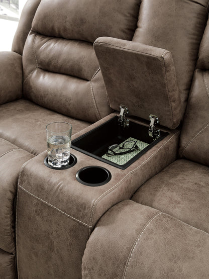 Stoneland Reclining Loveseat with Console - 3990596, 3990594 - product view or room setting; only loveseat included (supplier image 6)