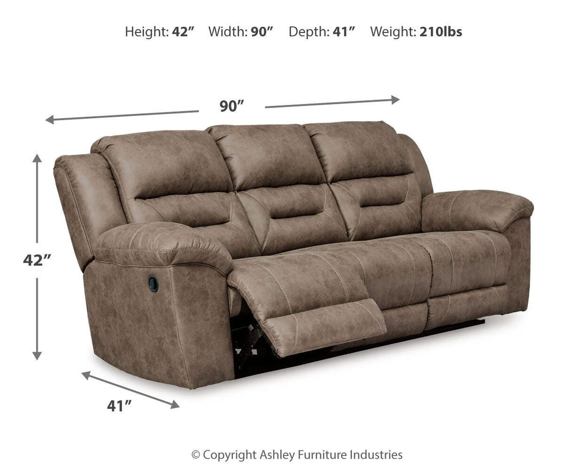 Stoneland sofa and loveseat set, Fossil / Manual Sofa + Power Loveseat, 39905U4: original manufacturer image; only listed sofa and loveseat included. Castillo Furniture, Philadelphia.