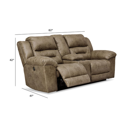 Stoneland Reclining Loveseat with Console - 3990594 - approximate manufacturer dimensions (supplier image 11)