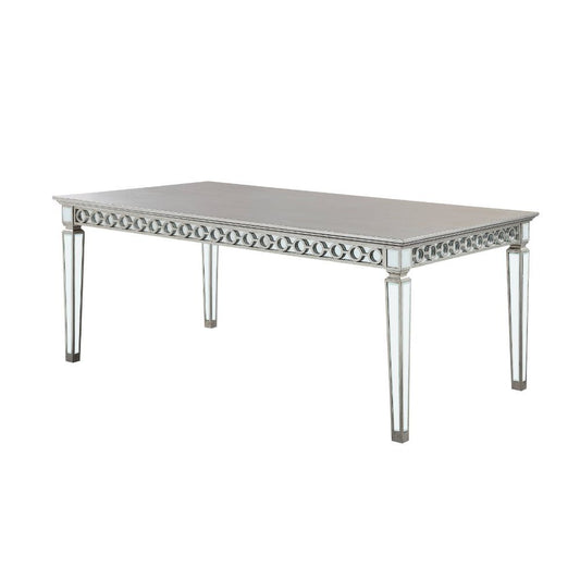 Varian - Dining Table 90"L) - Mirrored & Antique Platinum
