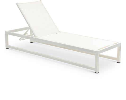 Maldives - Water Resistant Outdoor Patio Adjustable Sun Chaise Lounge Chair With White Base