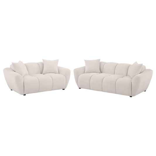 Destino - Chenille Splayed Arm Sofa Set