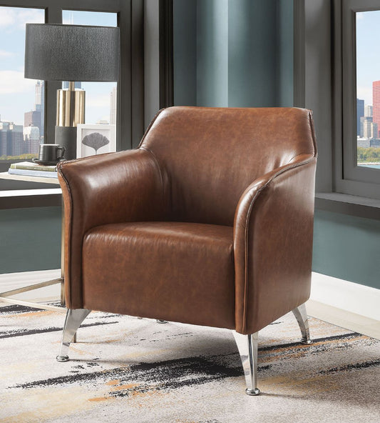 Teague - Accent Chair - Brown Synthetic Leather