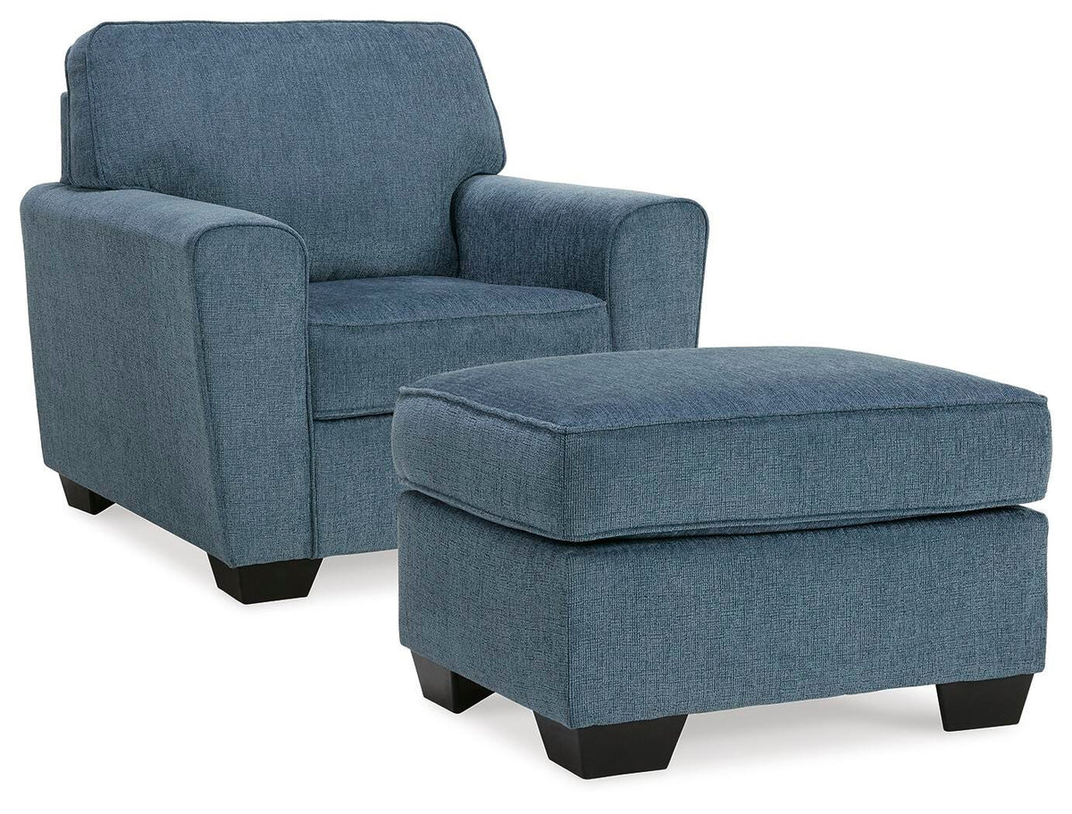 Cashton Chair and Ottoman - 40605U2 - product view or room setting; complete kit and included component views (supplier image 2)