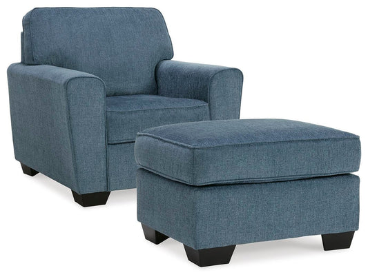 Cashton Chair and Ottoman - 40605U2 - product view or room setting; complete kit and included component views (supplier image 2)