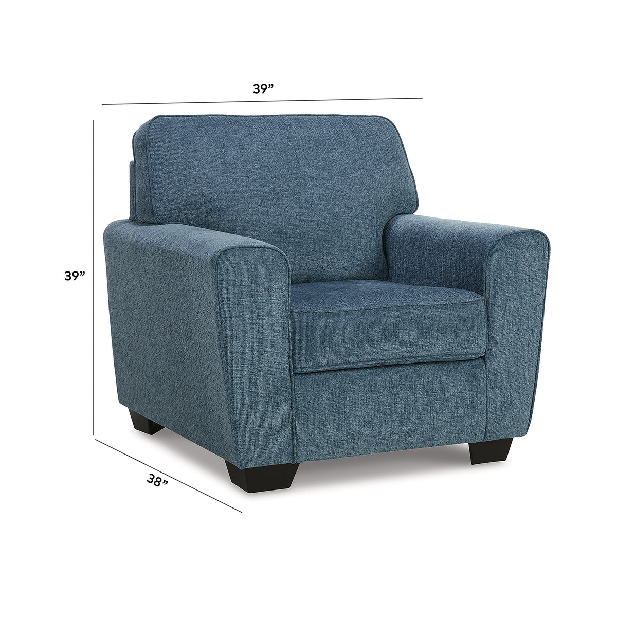 Cashton Chair and Ottoman - 40605U2 - approximate manufacturer dimensions (supplier image 17)