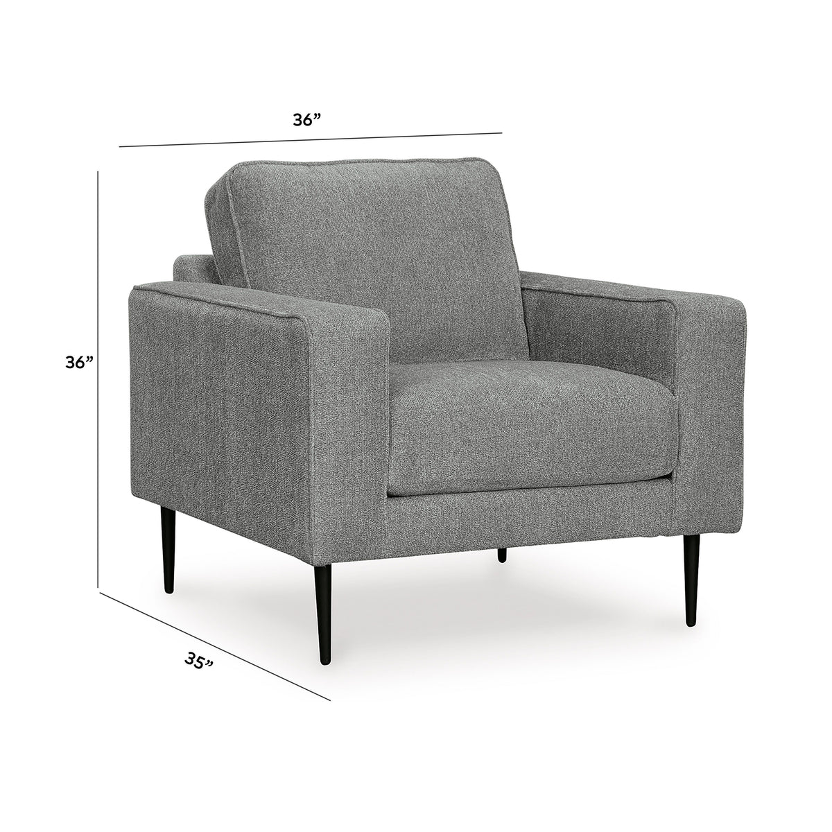 Hazela Chair and Ottoman - 41102U1 - approximate manufacturer dimensions (supplier image 17)