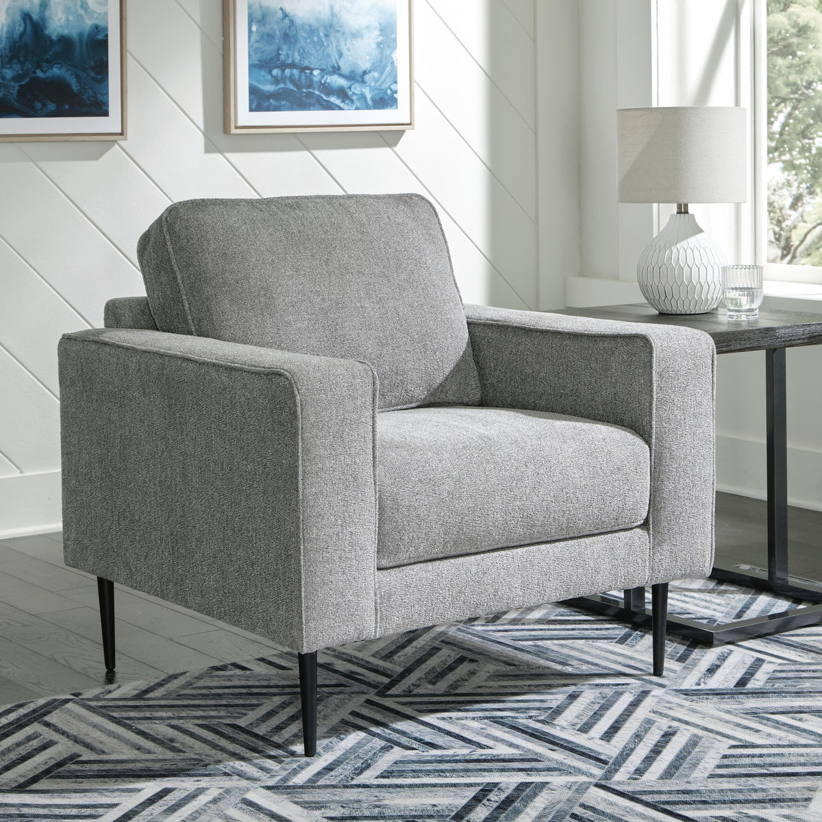 Hazela Chair and Ottoman - 41102U1 - product view or room setting; complete kit and included component views (supplier image 11)