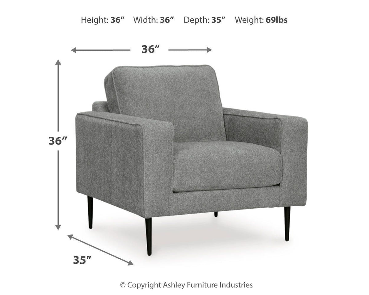 Hazela Chair and Ottoman - 41102U1 - approximate manufacturer dimensions (supplier image 13)