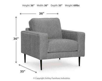 Hazela Chair and Ottoman - 41102U1 - approximate manufacturer dimensions (supplier image 13)
