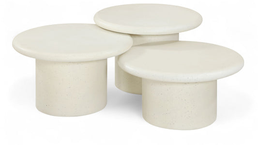 Emara - 3 Piece Concrete And Fiberglass Indoor / Outdoor Coffee Table