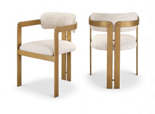 Aurum - Linen Textured Fabric Upholstered Dining Chair (Set of 2)