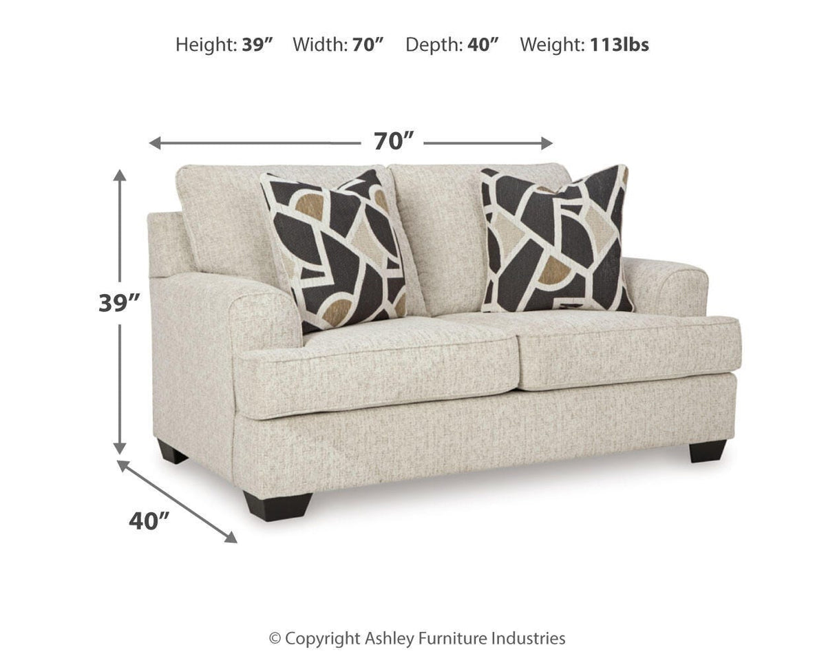 Heartcort Loveseat - 4460435 - approximate manufacturer dimensions (supplier image 7)