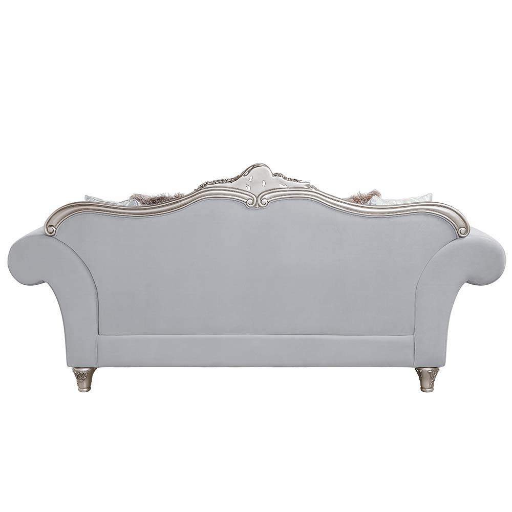 Pelumi - Sofa & Loveseat Set - Light Gray Linen & Platinum