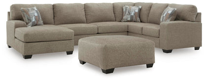 Newellen 3-Piece Sectional and Oversized Ottoman - 48404U1 - product view or room setting; complete kit and included component views (supplier image 1)