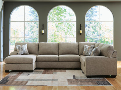 Newellen 3-Piece Sectional and Oversized Ottoman - 48404U1 - product view or room setting; complete kit and included component views (supplier image 19)