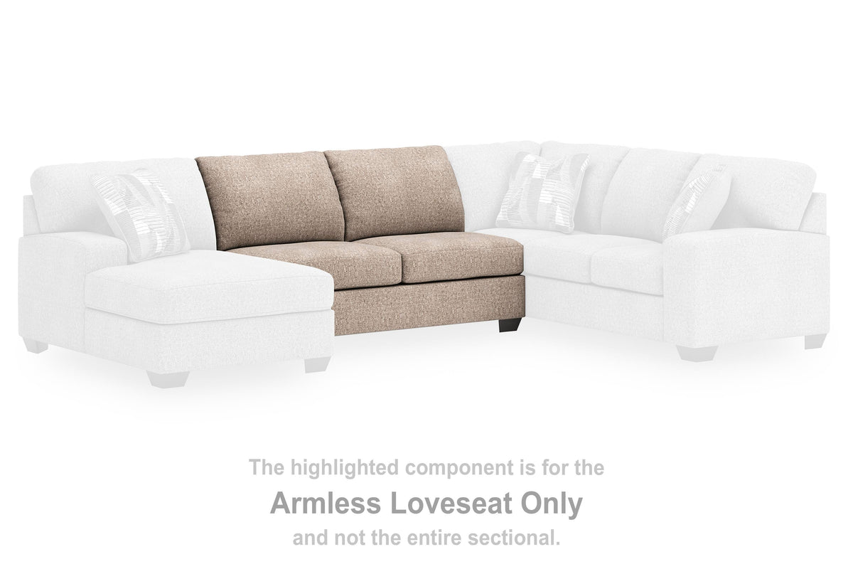 Newellen 3-Piece Sectional and Oversized Ottoman - 48404U1 - product view or room setting; complete kit and included component views (supplier image 16)