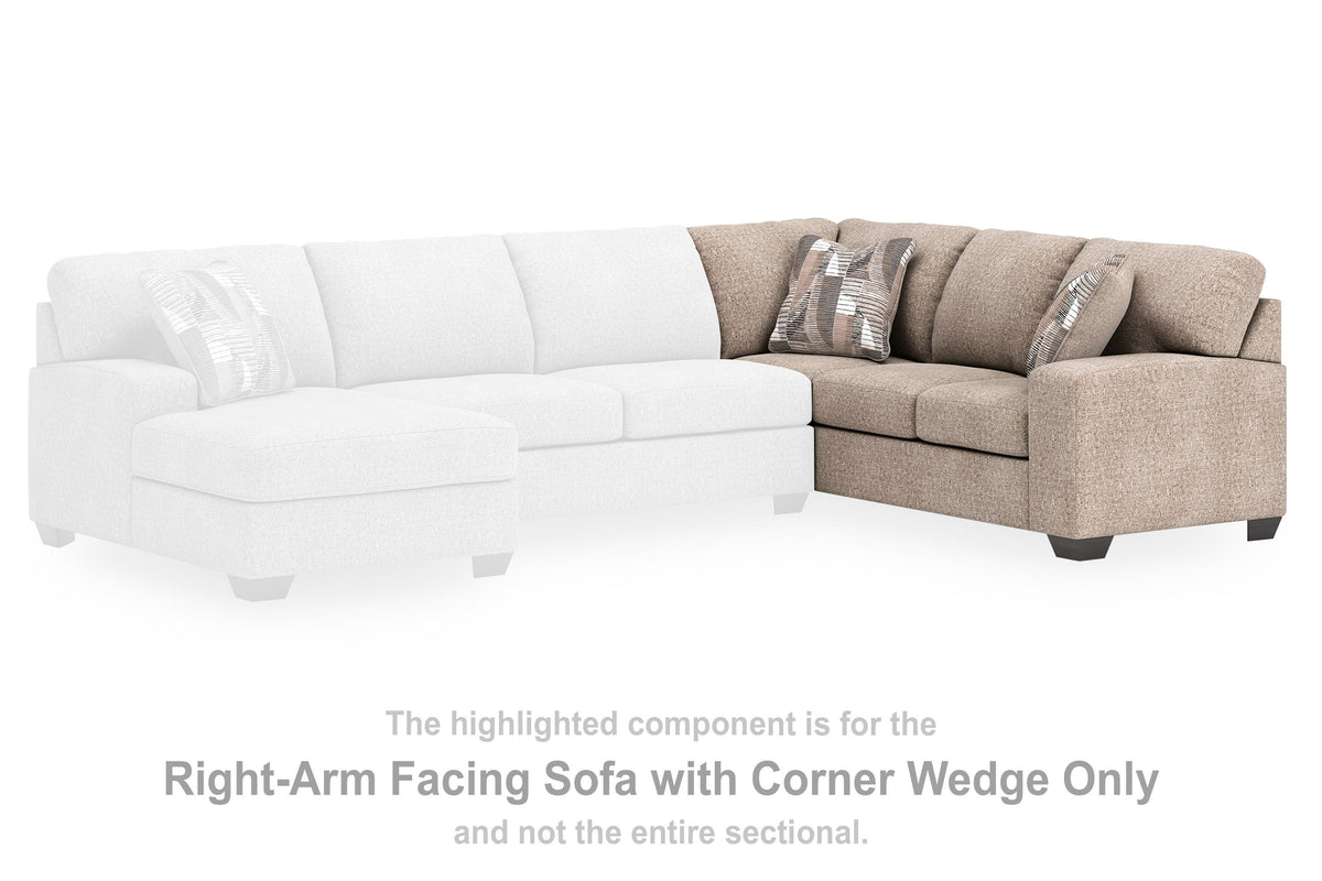 Newellen Sectional - 48404S5, 48404S1 - product view or room setting; complete kit and included component views (supplier image 18)