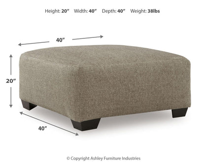 Newellen Oversized Accent Ottoman - 4840408 - approximate manufacturer dimensions (supplier image 5)