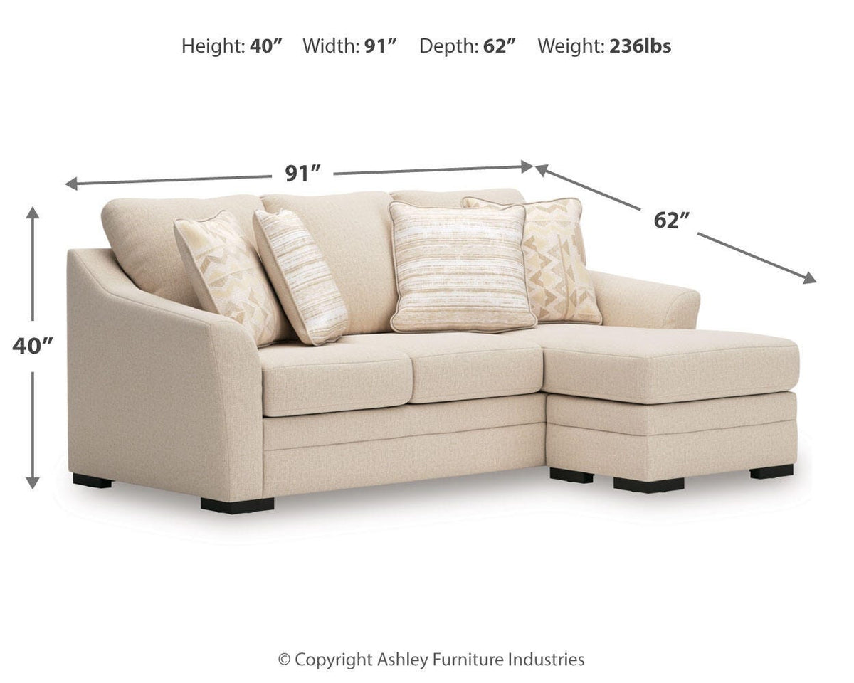 Lango Queen Sofa Chaise Sleeper - 4860268 - approximate manufacturer dimensions (supplier image 11)
