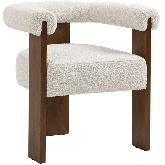 Barrel - Dining Chair - Dark Brown / Cream