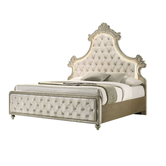 Lucienne - Bedroom Set - Beige Velvet