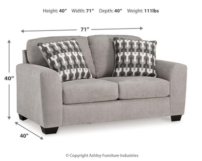 Avenal Park Loveseat - 5080535 - approximate manufacturer dimensions (supplier image 7)
