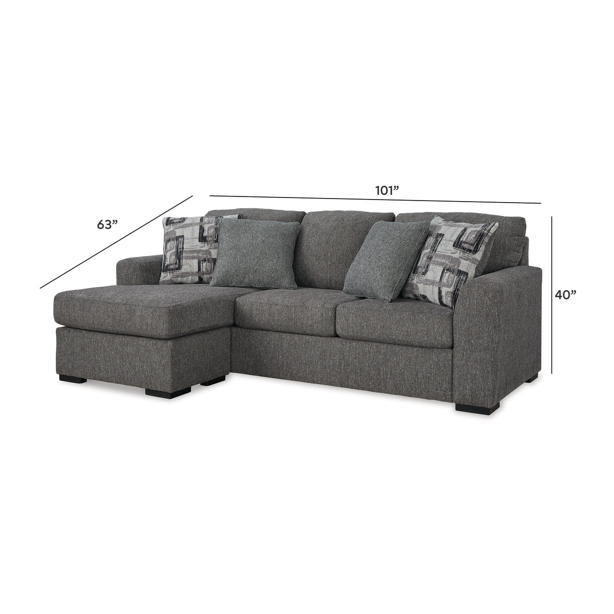Gardiner Sofa Chaise and Ottoman - 52404U1 - approximate manufacturer dimensions (supplier image 20)