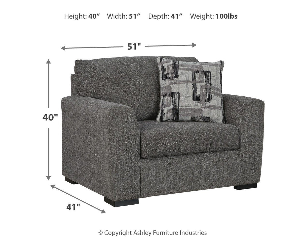 Gardiner Oversized Chair and Ottoman - 52404U2 - approximate manufacturer dimensions (supplier image 11)