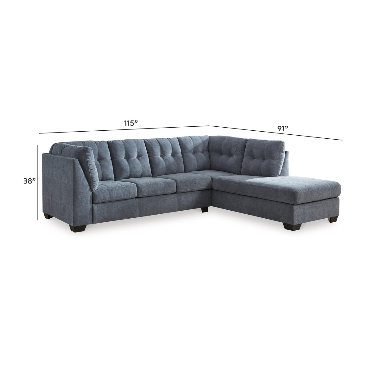 Marleton Sectional - 55303S2 - approximate manufacturer dimensions (supplier image 63)