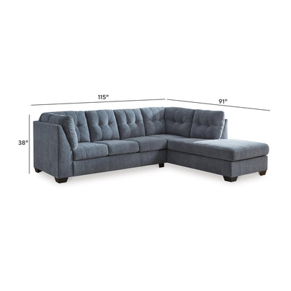 Marleton Sectional - 55303S2 - approximate manufacturer dimensions (supplier image 63)