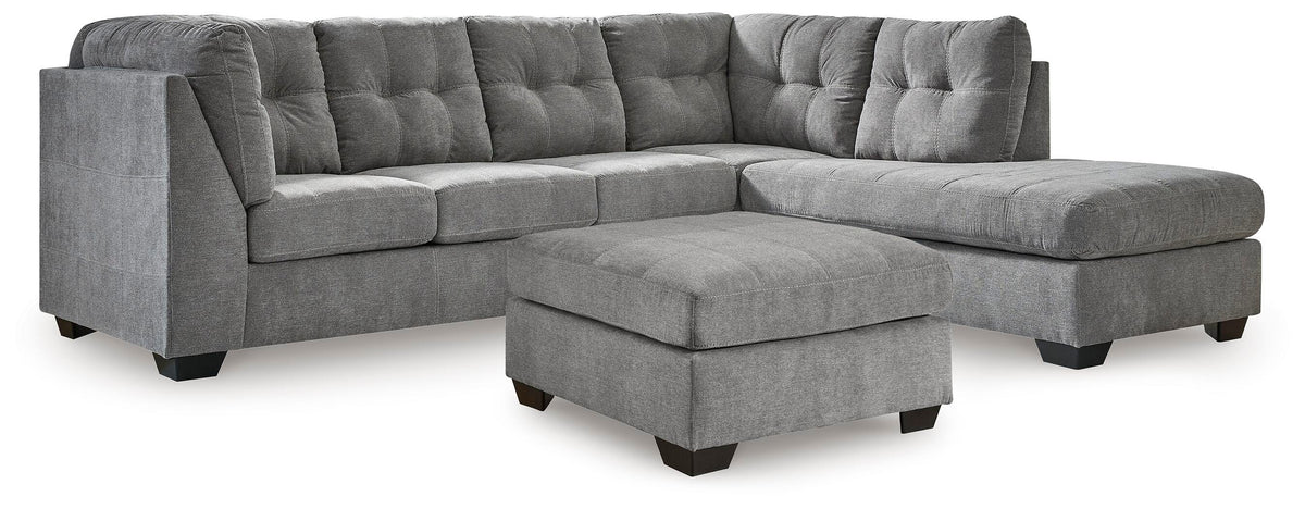 Marleton 2-Piece Sectional and Ottoman - 55305U1 - product view or room setting; complete kit and included component views (supplier image 1)
