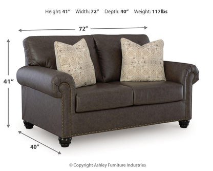 Roxmere Loveseat - 5550335 - approximate manufacturer dimensions (supplier image 8)