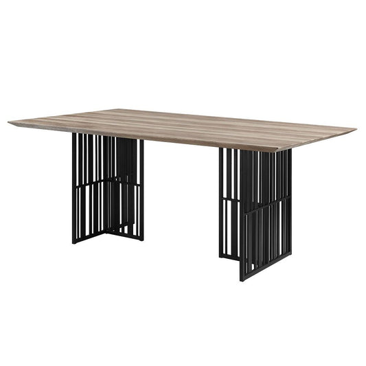 Zudora - Dining Set - Antique Oak & Black