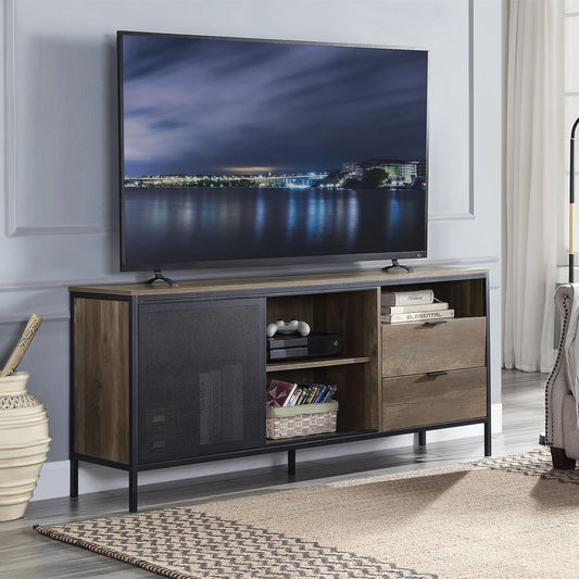 Nantan - 28" TV Stand - Rustic Oak & Black