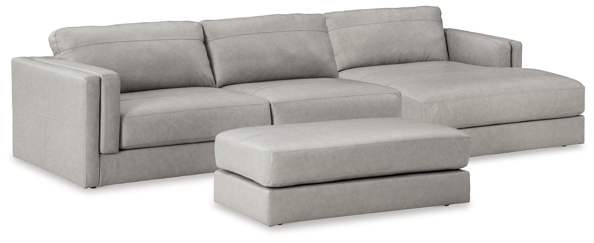 Amiata 2-Piece Sectional with Chaise and Ottoman - 57404U1 - product view or room setting; complete kit and included component views (supplier image 1)