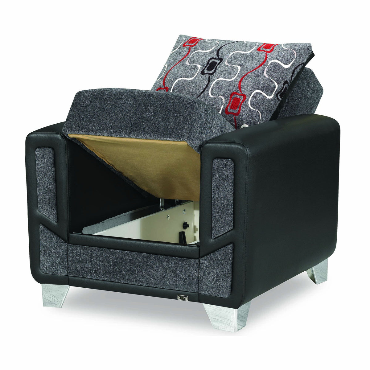 Ottomanson Mondo Modern - Upholstered Convertible Armchair With Storage