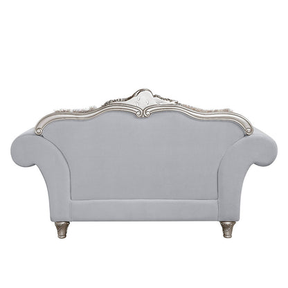 Pelumi - Sofa & Loveseat Set - Light Gray Linen & Platinum