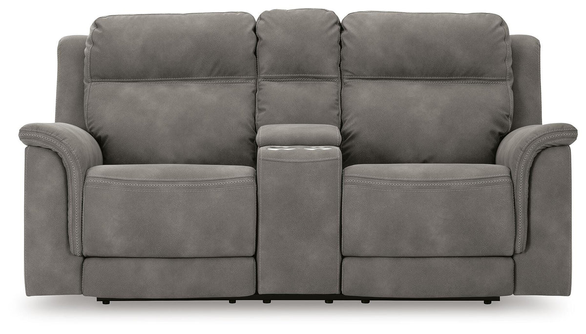Next-Gen Durapella Power Reclining Loveseat with Console - 5930118 - product view or room setting; only loveseat included (supplier image 20)