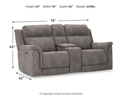 Next-Gen Durapella Power Reclining Loveseat with Console - 5930118 - approximate manufacturer dimensions (supplier image 19)