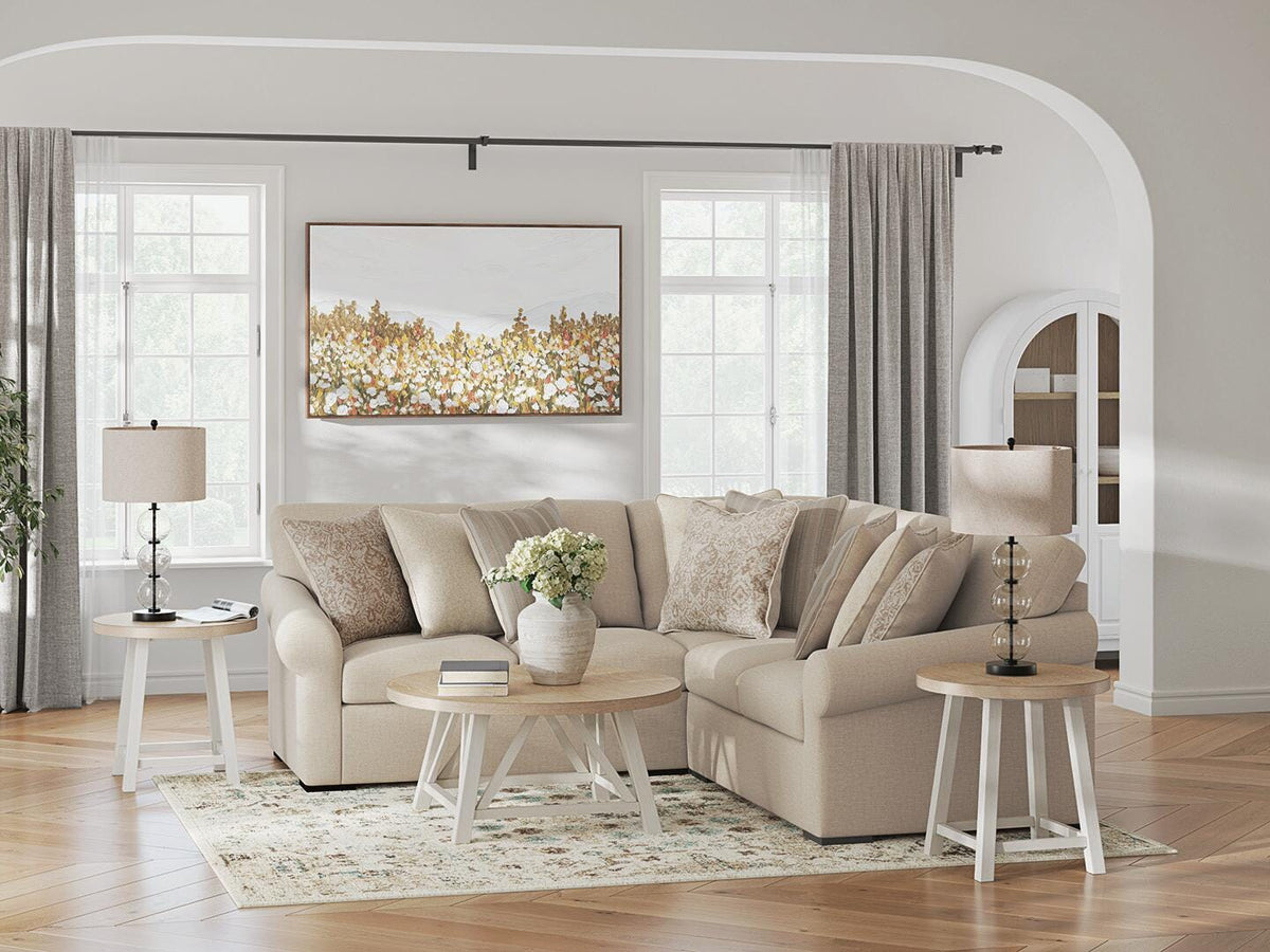 LadyMae Sectional - 59404S1 - product view or room setting; complete kit and included component views (supplier image 65)