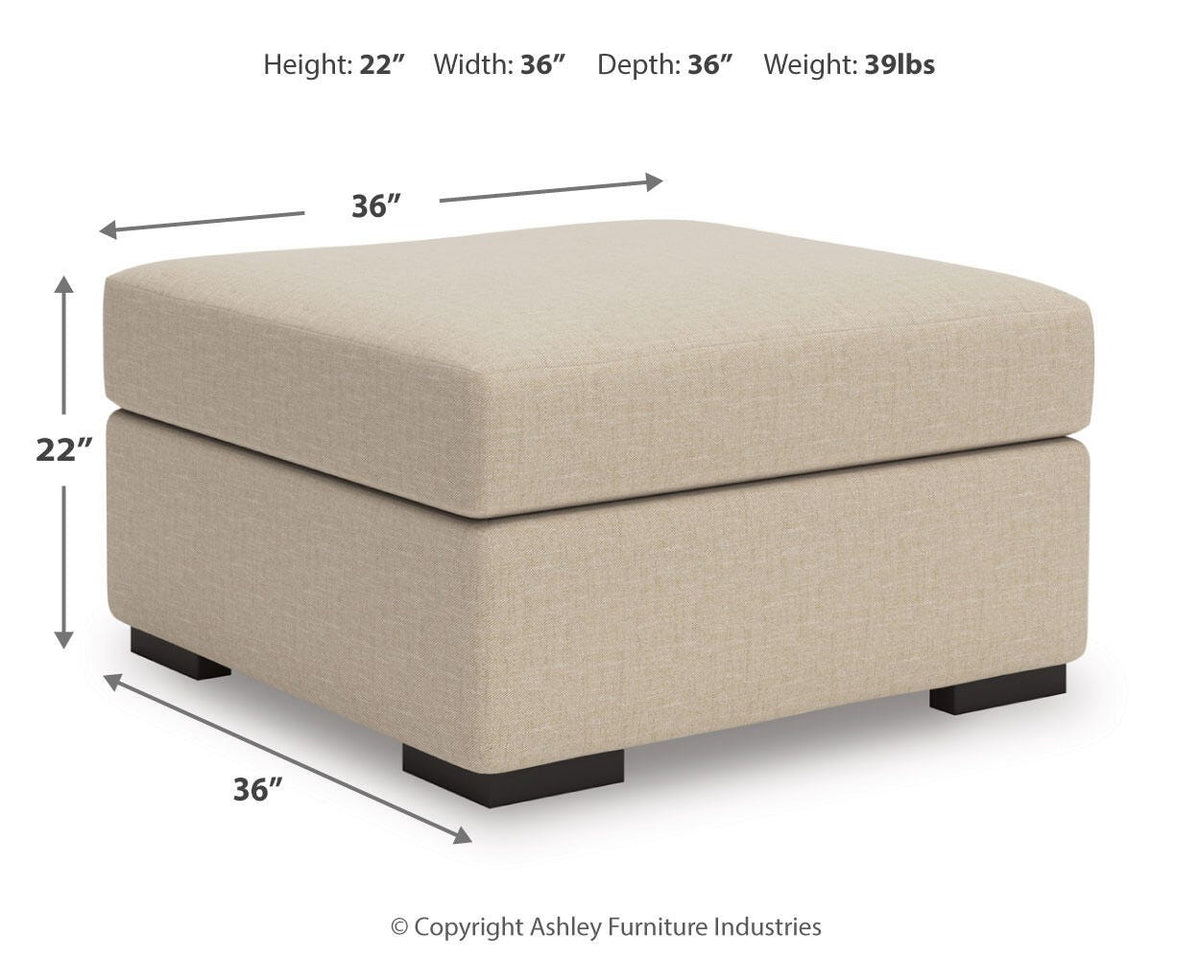 LadyMae Oversized Accent Ottoman - 5940408 - approximate manufacturer dimensions (supplier image 5)