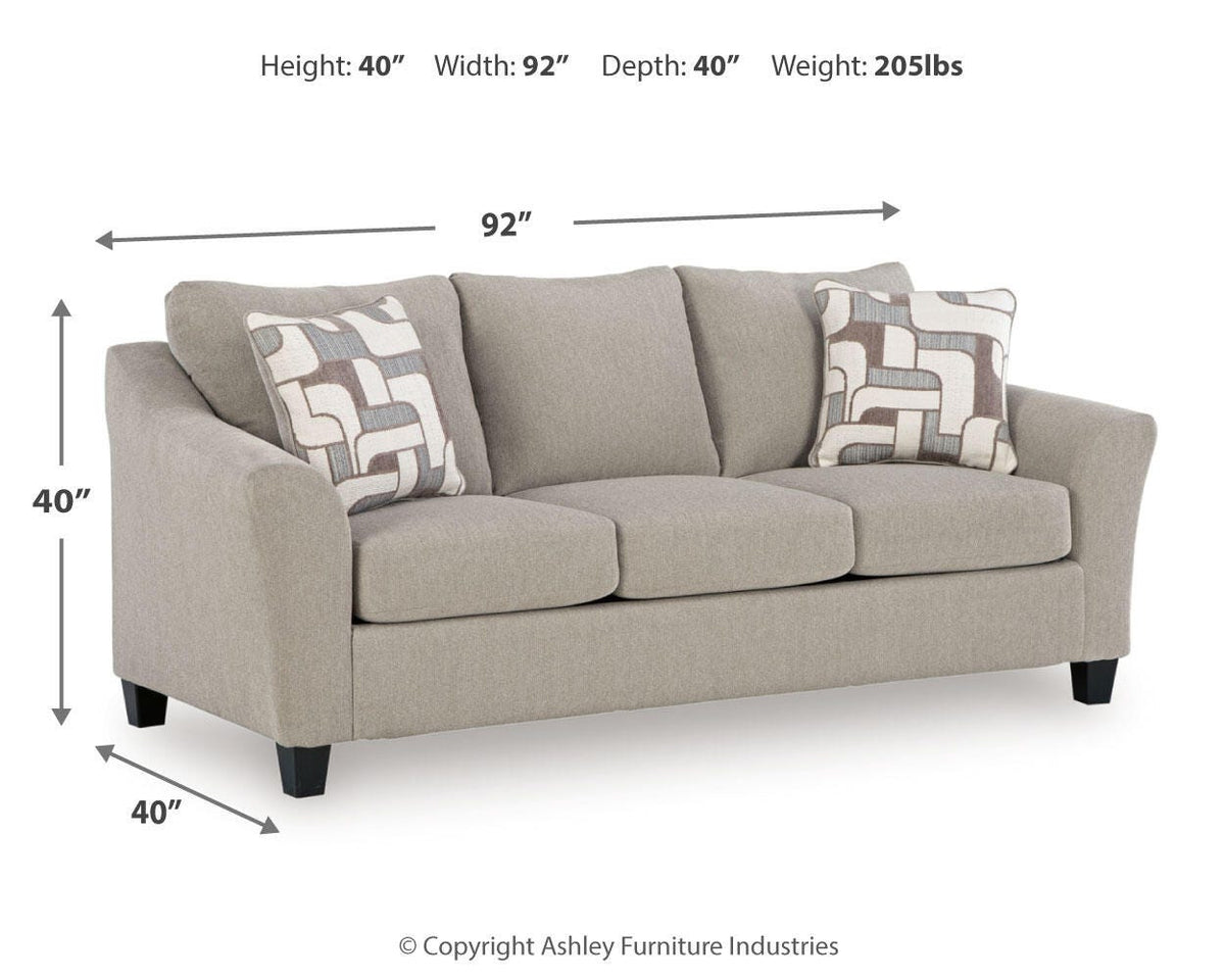 Willarae Queen Sofa Sleeper - 5980339 - approximate manufacturer dimensions (supplier image 7)