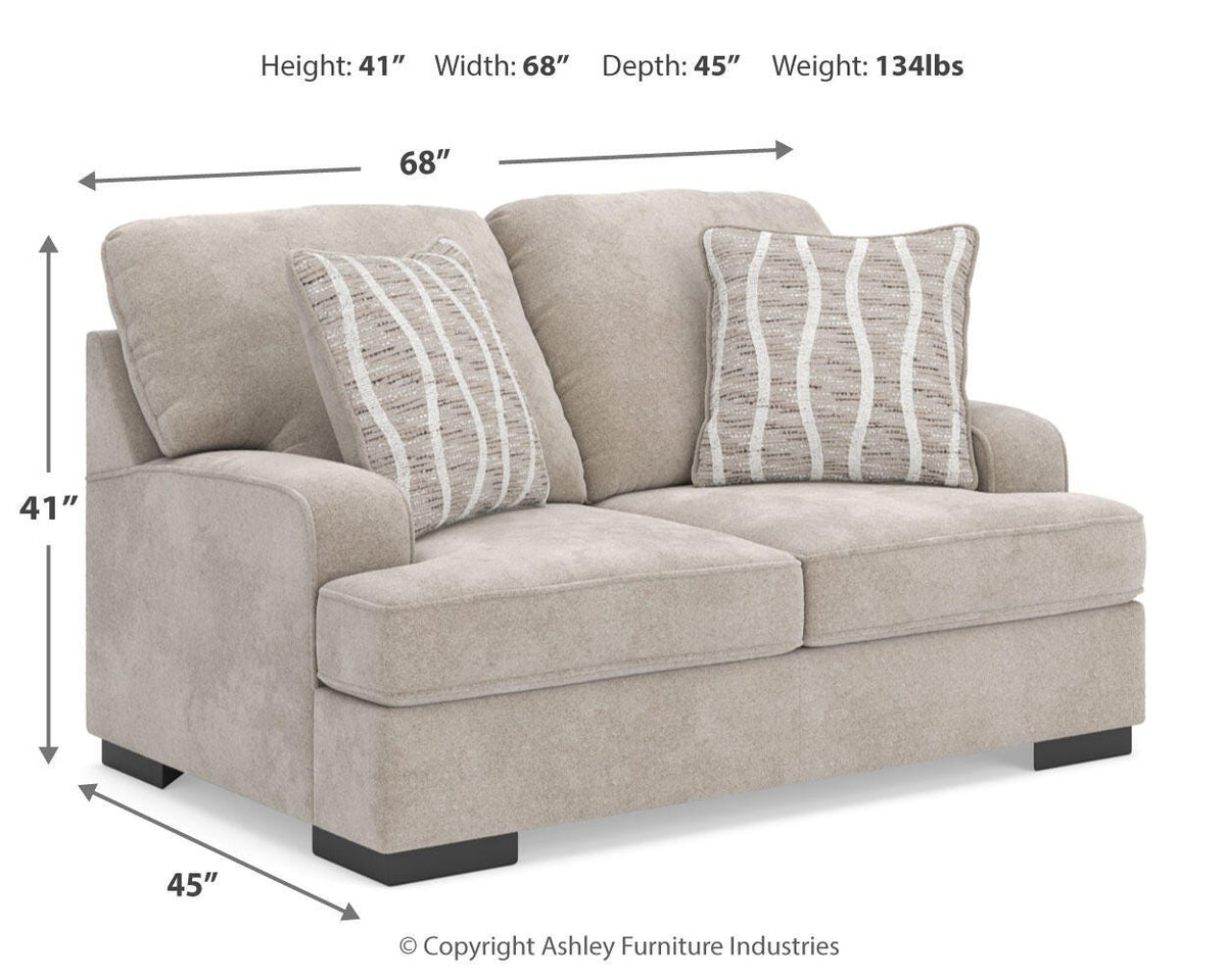 High Profile Loveseat - 5990235 - approximate manufacturer dimensions (supplier image 10)