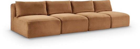Shaggy - Fabric 4 Seat Modular Armless Sofa