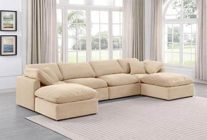 Indulge - Velvet 6 Piece Modular Double Chaise Sectional