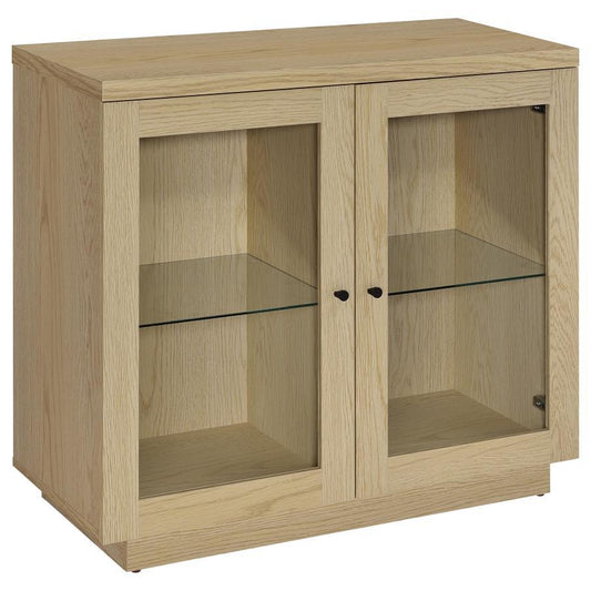 Tilbury - 2-Door Glass Front Accent Display Cabinet - Light Oak
