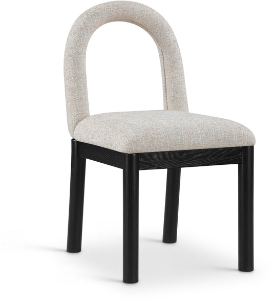 Conrad - Linen Dining Chair With Black Legs