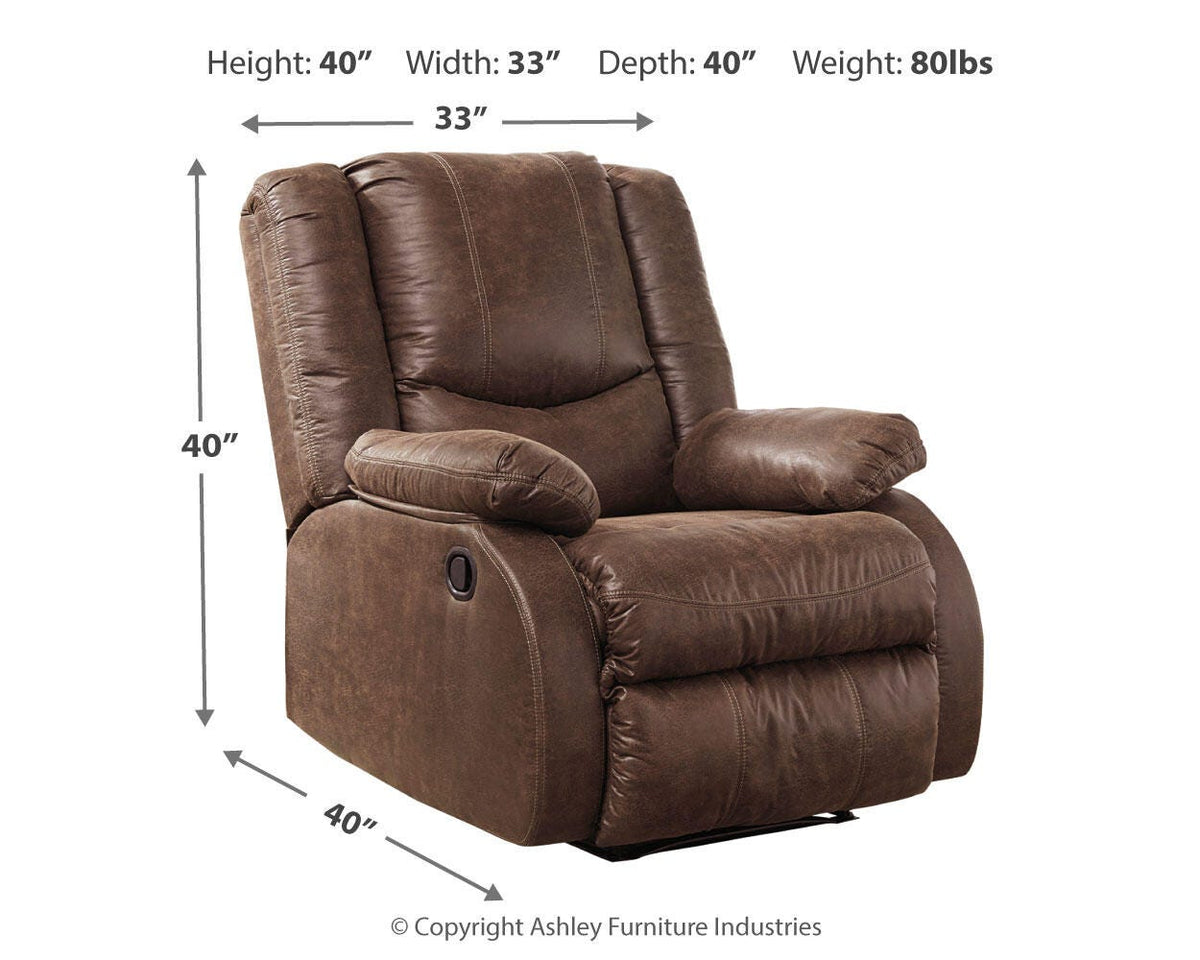 Bladewood Recliner - 6030529 - approximate manufacturer dimensions (supplier image 4)